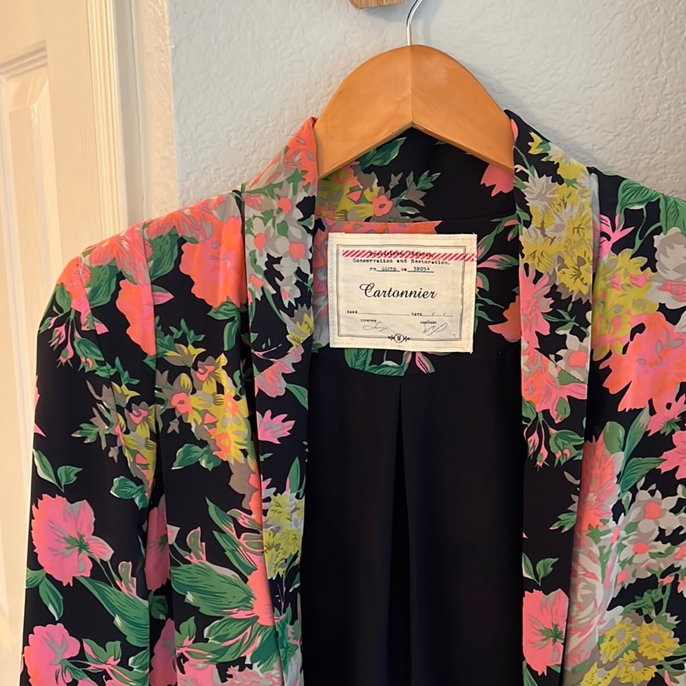 Anthropologie Cartonnier floral blazer